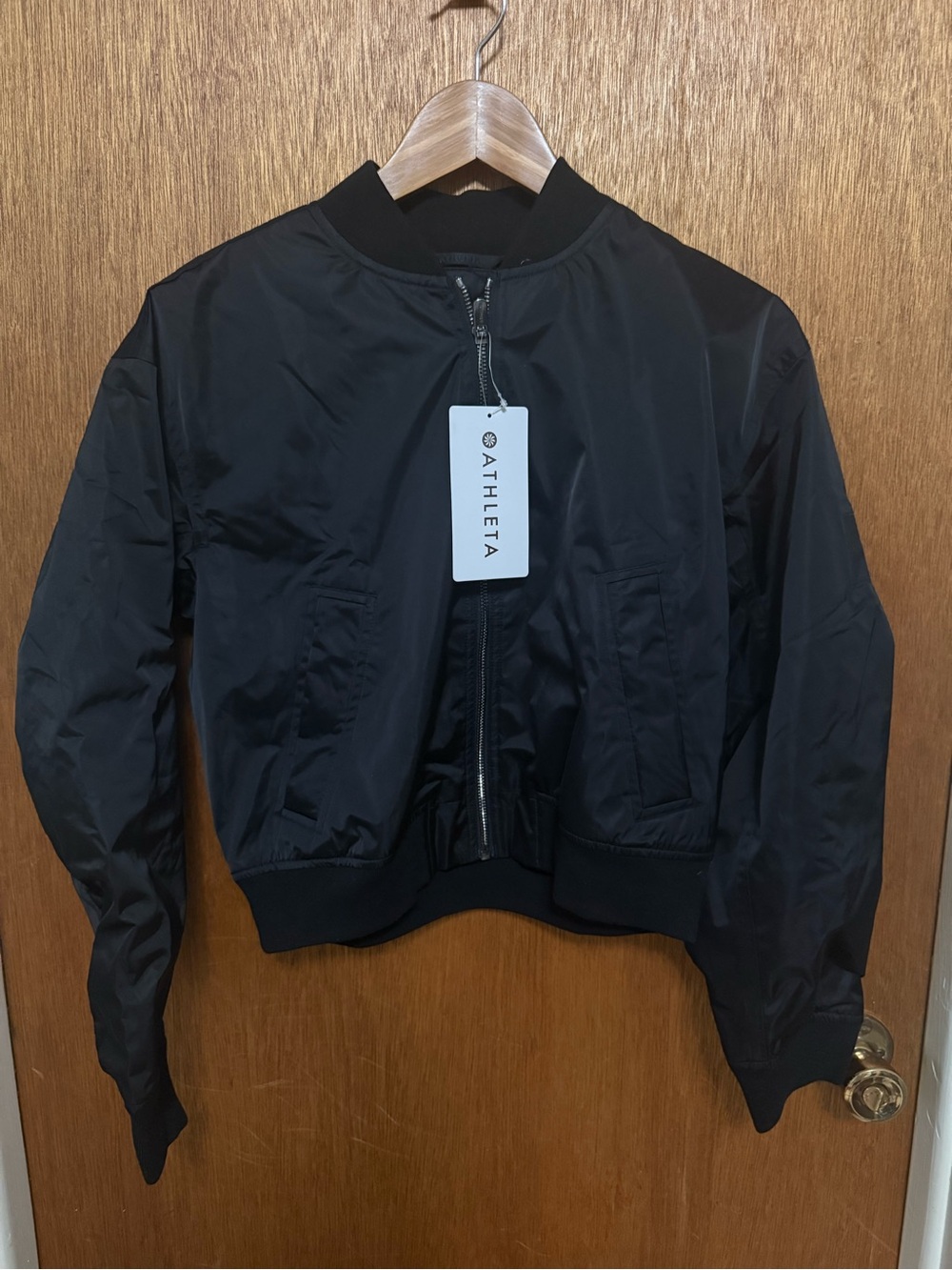 Athleta Black Lightweight Bomber Jacket